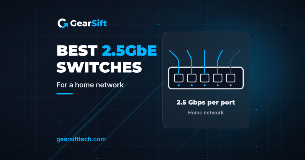 Best 2.5GbE switches for a home network, with a five-port network switch icon